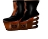 Orange Skull PVC Boots