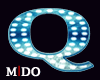 M! Q Blue Letter Neon