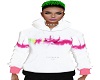 White Pink Stripe Hoody