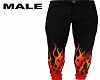 Red Flames Jeans Male