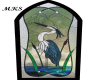 BLUE CRANE STAIN GLASS