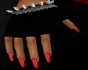 Black gloves /red nails