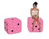 Pink Hearts Dice Chairs