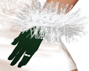 (J) Green/Wht Fur Gloves