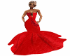 LS  Fish Tail  Gown Red