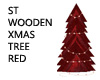 ST WOODEN XMAS TREE RED