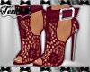 Dark Red Crochet Heels