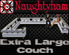 (N) Gray Stripe L Couch