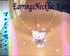 kitty necklace/earrings