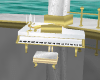 Gold white piano