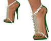 Veronica heels green&whi