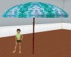 Flowered Beach Umbrella