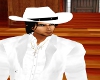 WHITE COWBOY HAT W/HAIR