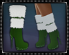 Fur Stiletto Boots Green