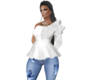 white floral frill top