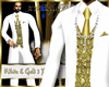 White & Gold 3pc Tuxedo