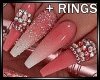BB|Coral Dia Nails+Rings