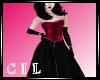 *C* Hot Pink+black Gown