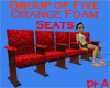 5 Orange Foam Seats