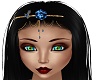 blue and gold headdress