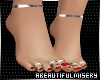 Bare Red Silv Toe ring