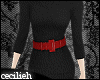 ! black sweaters + belt