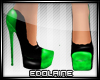 E~ Black & Green Shoes