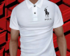 white fitted polo