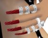 Red LV Super Long Nails