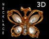 CA 3D GoldPearl Necklace