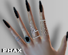 rings and black nails