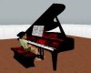 black n red marble piano