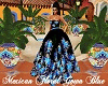 Mexican Floral Gown Blue