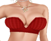 RED STRAPLESS CROP TOP