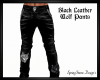 Blk Leather Wolf Pants