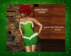 green fir trimmed dress