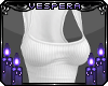 -V- White Ribbed Tank