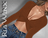 Coffee Fluffy Crop Top