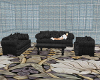 Black Tweed Sofa Set
