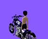 purple lady motocycle