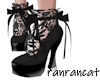 +heels black ribbon