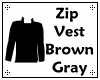 (IZ) Zip Vest Brown Gray