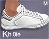 K  white sports shoes M