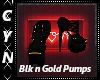 Black n Gold Pumps