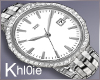 K silver diamond watch F