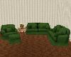 Vintage Sofa Set Green