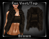 Fur Vest and Top Brown