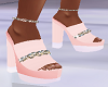 Pink Sandals w Anklets