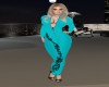 Teal Floral Suit