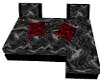 silver red fantasy couch